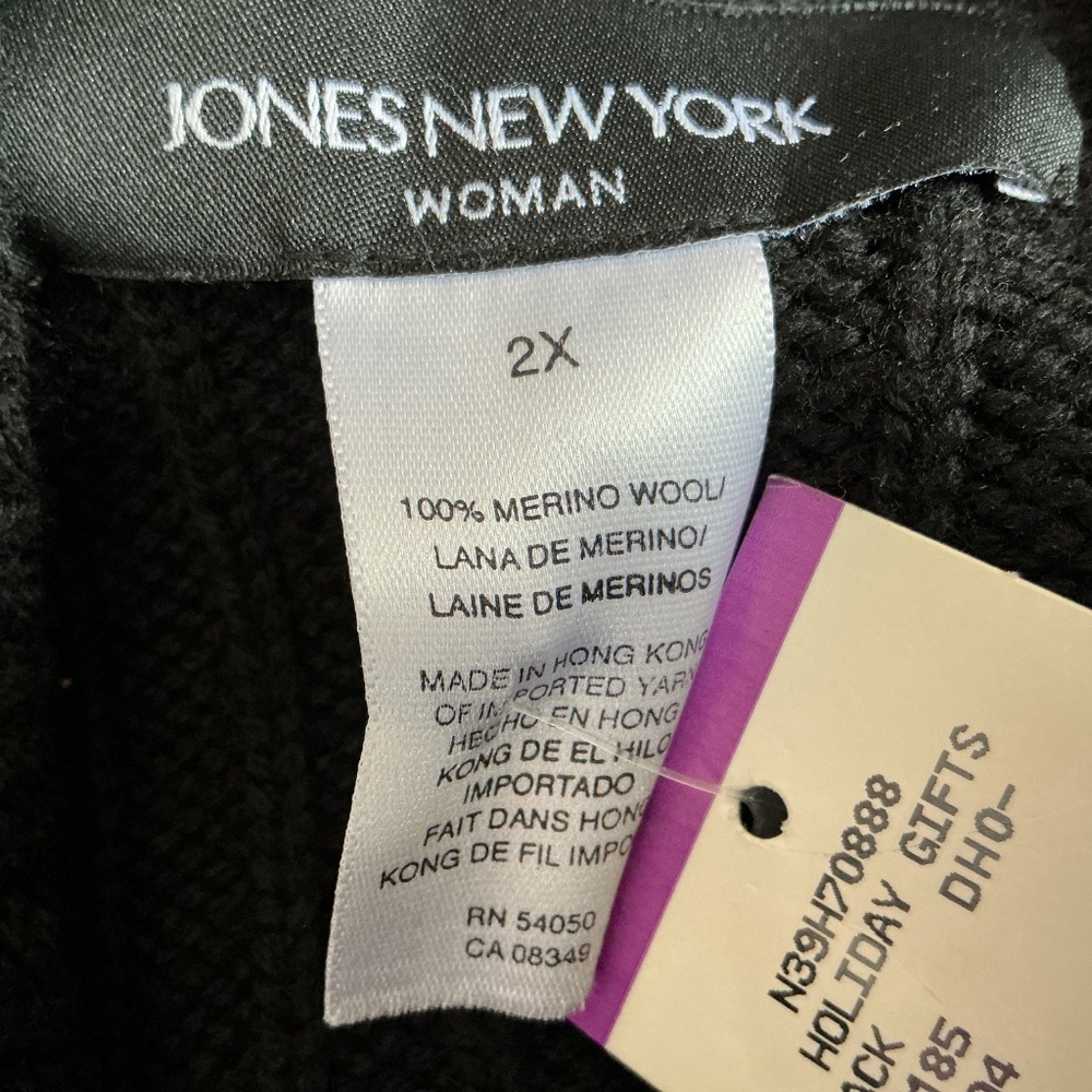 Jones NeW York Collection 100% merino wool open front cardigan/sweater size 2X. - Picture 5 of 13